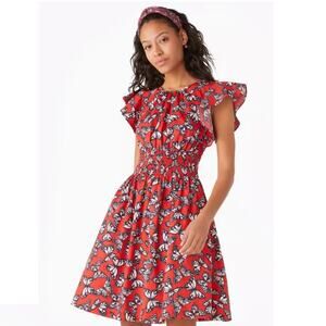 Kate spade Butterfly print blake mini dress red Heirloom Tomato Size XS romantic